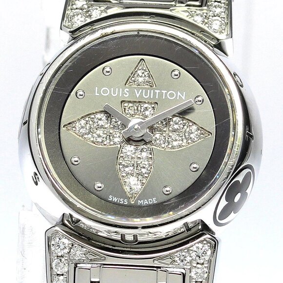 LOUIS VUITTON Tambour bijou Q151K Lug diamond Dial diamond Quartz Ladies_782698 - Picture 1 of 7